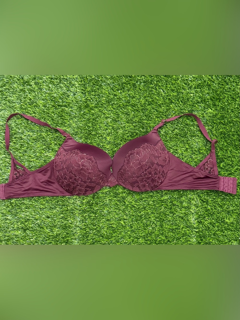 Maidenform Love The Lift Push Up & In Underwire Demi Bra DM9900 Burgundy Lace 38